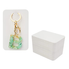 50x Keychain Packaging Cardstock Holder for-White  7.5x12CM