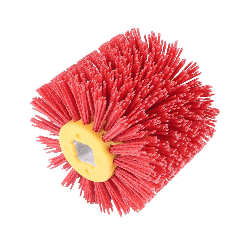 Flex Wire Brush, Nylon Brush Red, Grinding Wire Drum Brushes, Deburring Polishing Wheel For Faux Furniture Wood Angle Grinder Adapter. 9426802535273