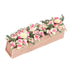 Vivid 1:12 Miniature Casa di Bambola Rettangolare Vaso di Fiori per Decorazioni Vivaci