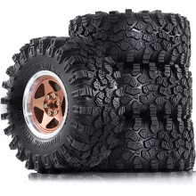 4pc 136mm Metal 2.2in Beadlock Wheel Rim Tire 1/8 1/10 RC Crawler Car Axial SCX10 Wraith RR10 Capra for TRX4 A