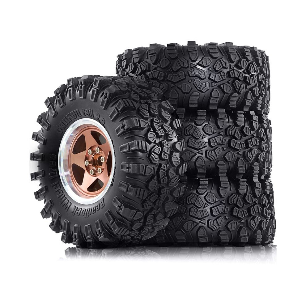 4Pc 136Mm Metal 2.2In Beadlock Wheel Rim Tire 1/8 1/10 Rc Crawler Car Axial Scx10 Wraith Rr10 Capra For Trx4 A 6032696340317