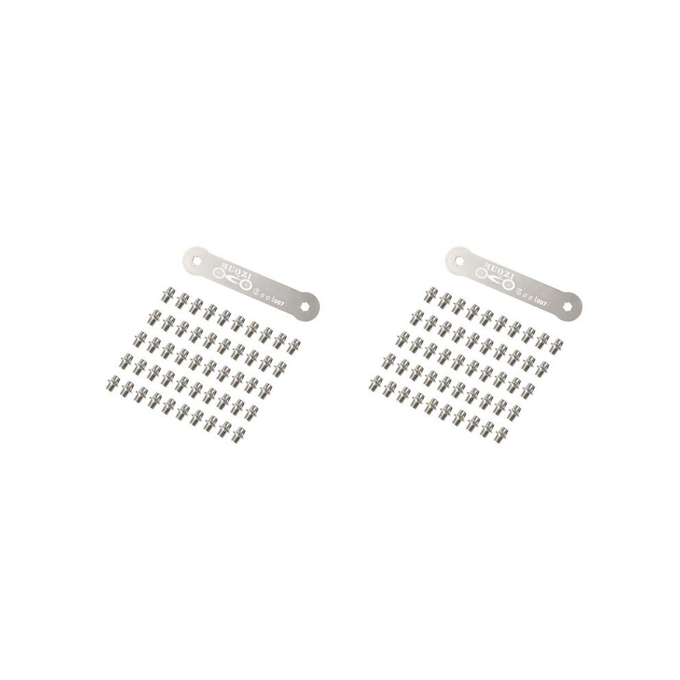 Muqzi 100Pcs Pedals Bolts Mtb Road Bike Pedal Fixed Screw Studs Non-Slip Pin Pedales Parts With Wrench Tool 6033101929158