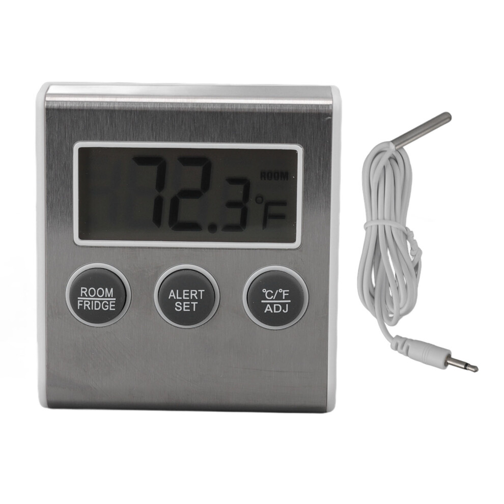Highly Accurate Digital Refrigerator Thermometer, In-Outdoor Temperature Sensor For Safe Storage Monitoring In Home Kitchens And Commercial Spaces