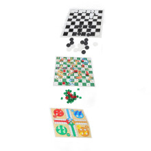 Durable Plastic 4-in-1 Board Games with International Checkers for Kids