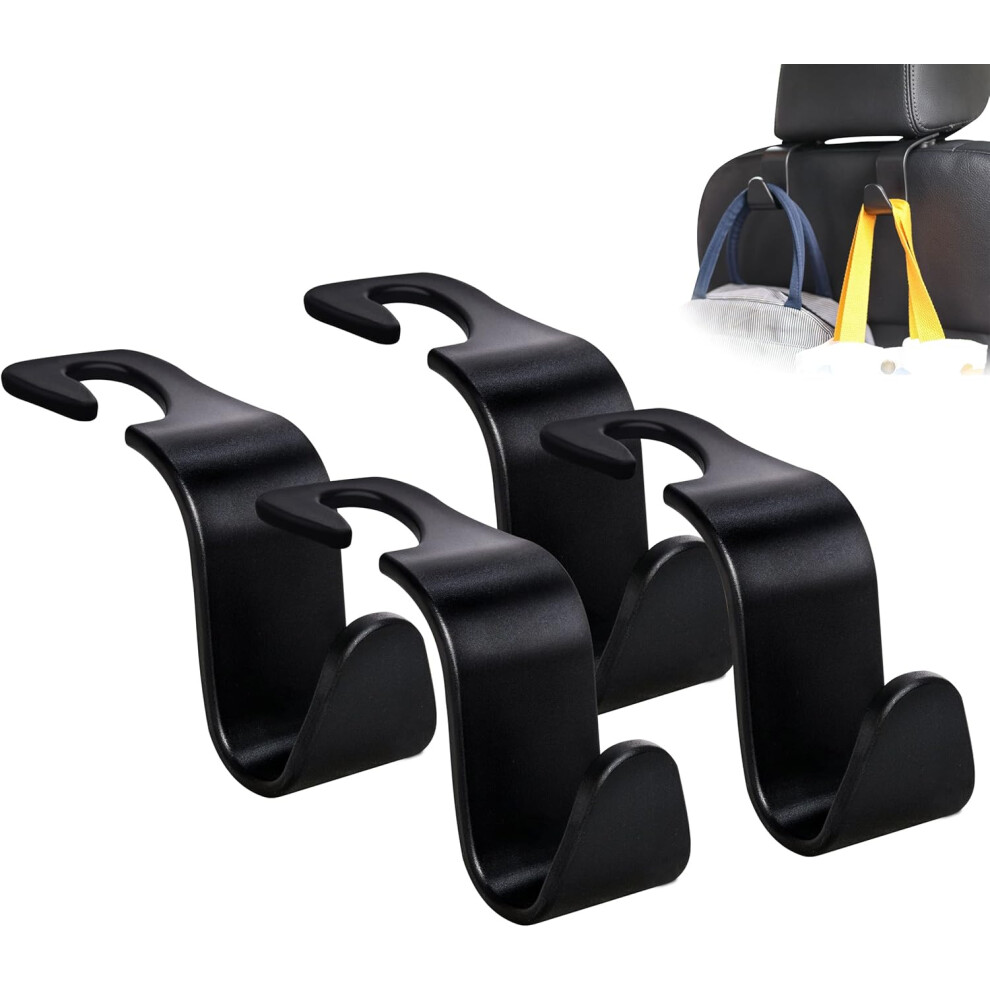 Universal Fit Car Seat Headrest Hook, Heavy Duty Organizer For Groceries, Easy Install Space Saving Purse Holder, Functional High-Quality Material (4 9433291962282