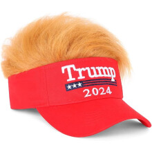 Cuffie per parrucche per uomini in cerca di divertimento, cappello con visiera con capelli e design MAGA ricamato, divertenti cappelli da sole con