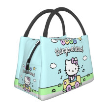 Sac à lunch Hello Kitty mignon et réutilisable, isotherme, idéal pour le bureau, les pique-niques et la randonnée. Style 2.