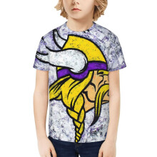Vikings Kurzarm-T-Shirt für Jungen und Mädchen – Sportartikel für Football- und Baseballfans