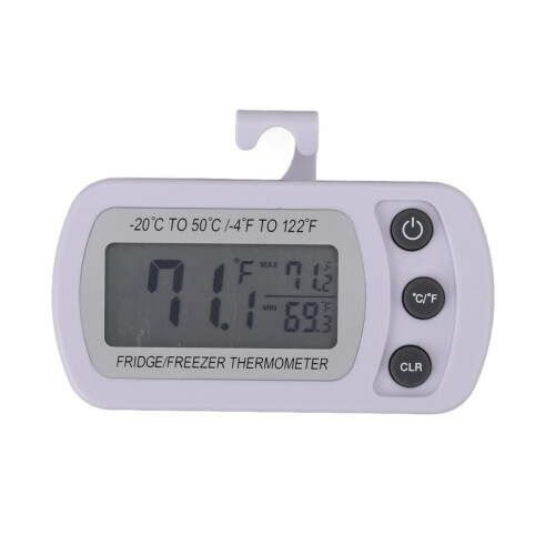 Refrigerator Thermometer ABS Digital Freezer Temp. Date Memory Small Compact White 1