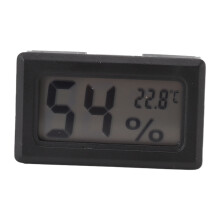 Termometro e igrometro digitale LCD nero per armadietti e scatole di sigari, ABS, 24g