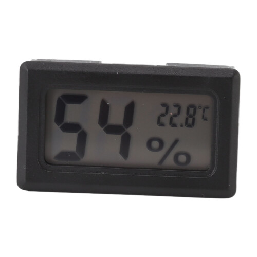 Termometro e igrometro digitale LCD nero per armadietti e scatole di sigari, ABS, 24g