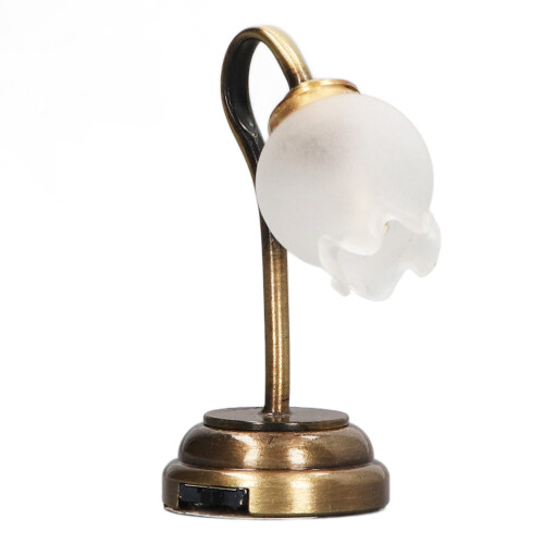 Lampe de table miniature en forme de fleur pour poupée - 4,2 cm, éclairage doux