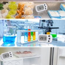 Refrigerator Thermometer ABS Digital Freezer Temp. Date Memory Small Compact White