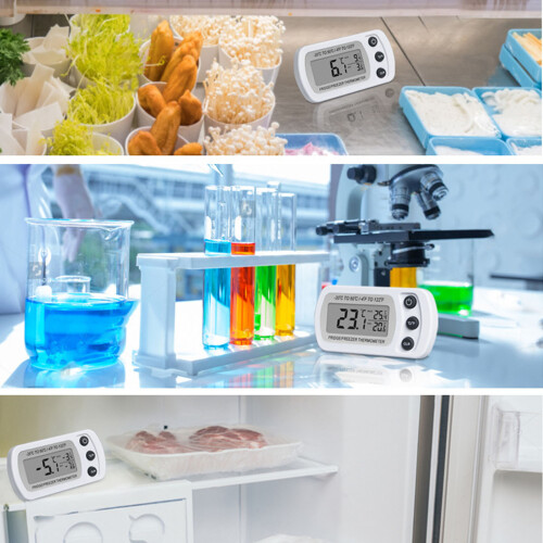 Refrigerator Thermometer ABS Digital Freezer Temp. Date Memory Small Compact White