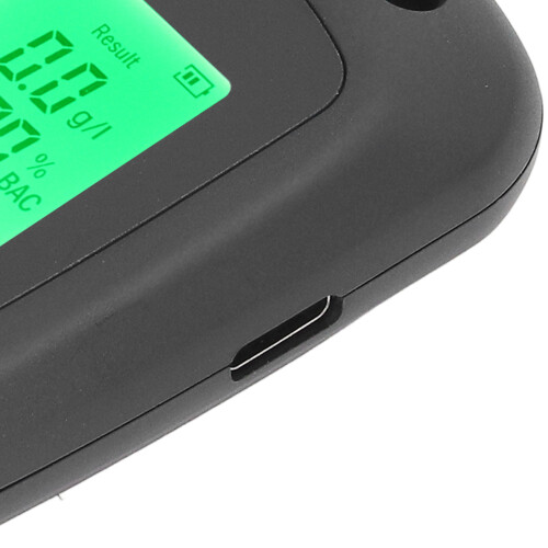 Portable LCD Screen Alcohol Tester with USB Recharge Black High Precision 2