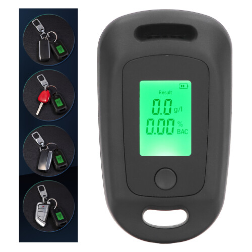 Tester di alcol a batteria USB portatile, schermo LCD, nero 2