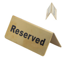 Durable Stainless Steel Tent-Shaped Table Sign for Parties & Cafes