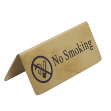 Durable Stainless Steel Double Sided No Smoking Table Sign