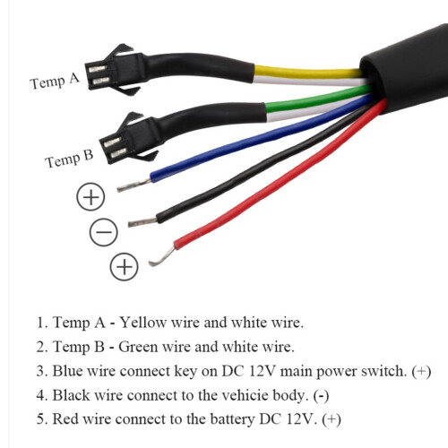 Voltmètre LCD multifonction pour moto avec unité de température réglable 2