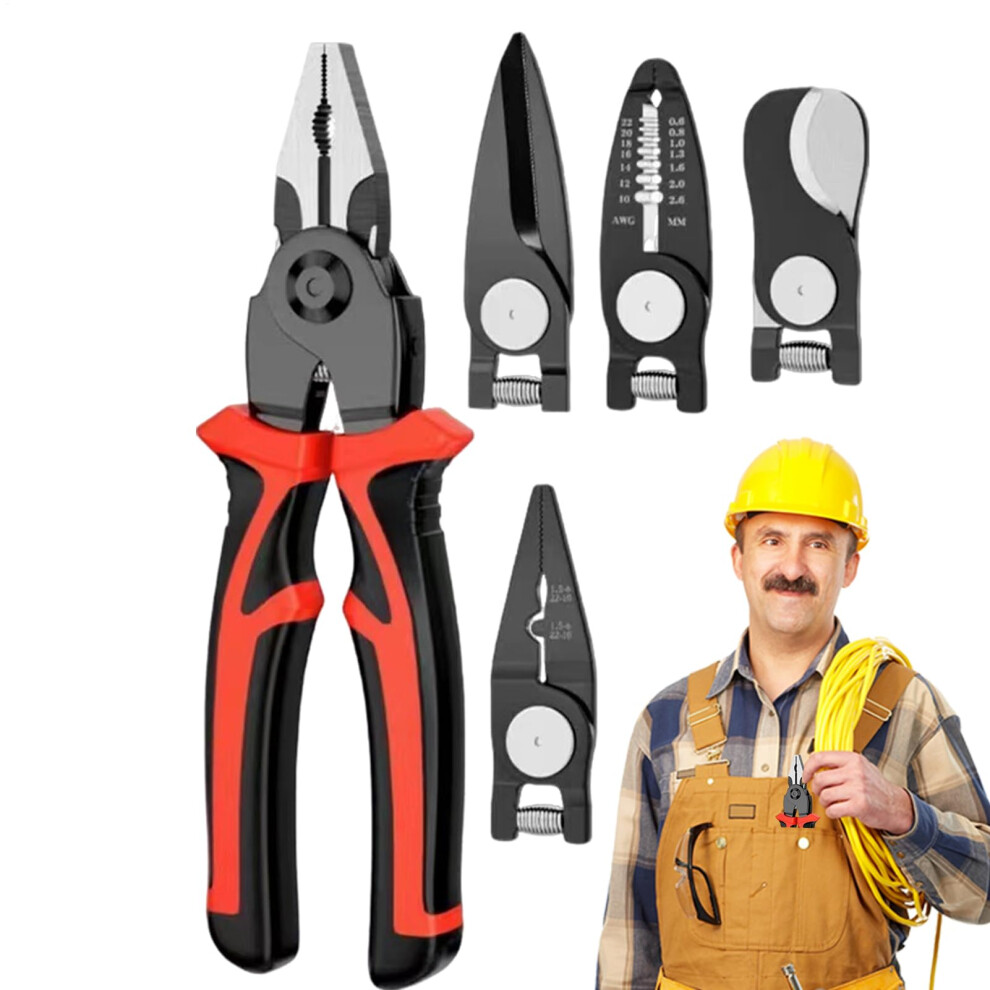 Stripping Tool, Performance Pliers, Needlenose Pliers, Sturdy, Replaceable, Multifunctional 5In1 Steel Hand Tool. 9426802535761