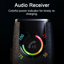 Ricevitore Bluetooth per auto da 3,5 mm, batteria da 280mAh, portata di 10m, nero