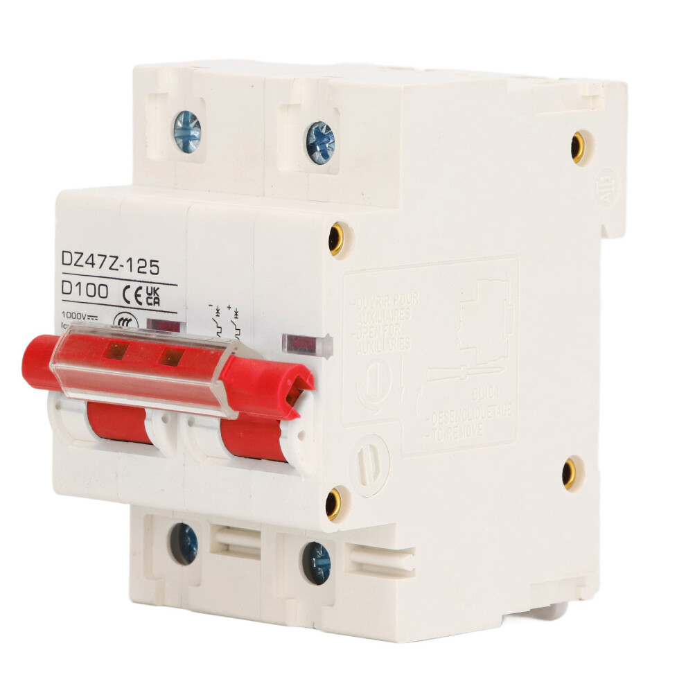 Dz47z 2P 100A Dc Circuit Breaker 125V 1000V For Solar Pv Red 5001371841402