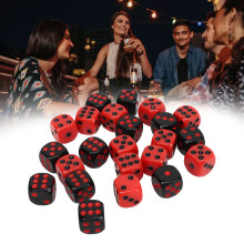 Black & Red 6-Sided Dice 48PCS Set - Ideal for Bars Clubs & Mini Games