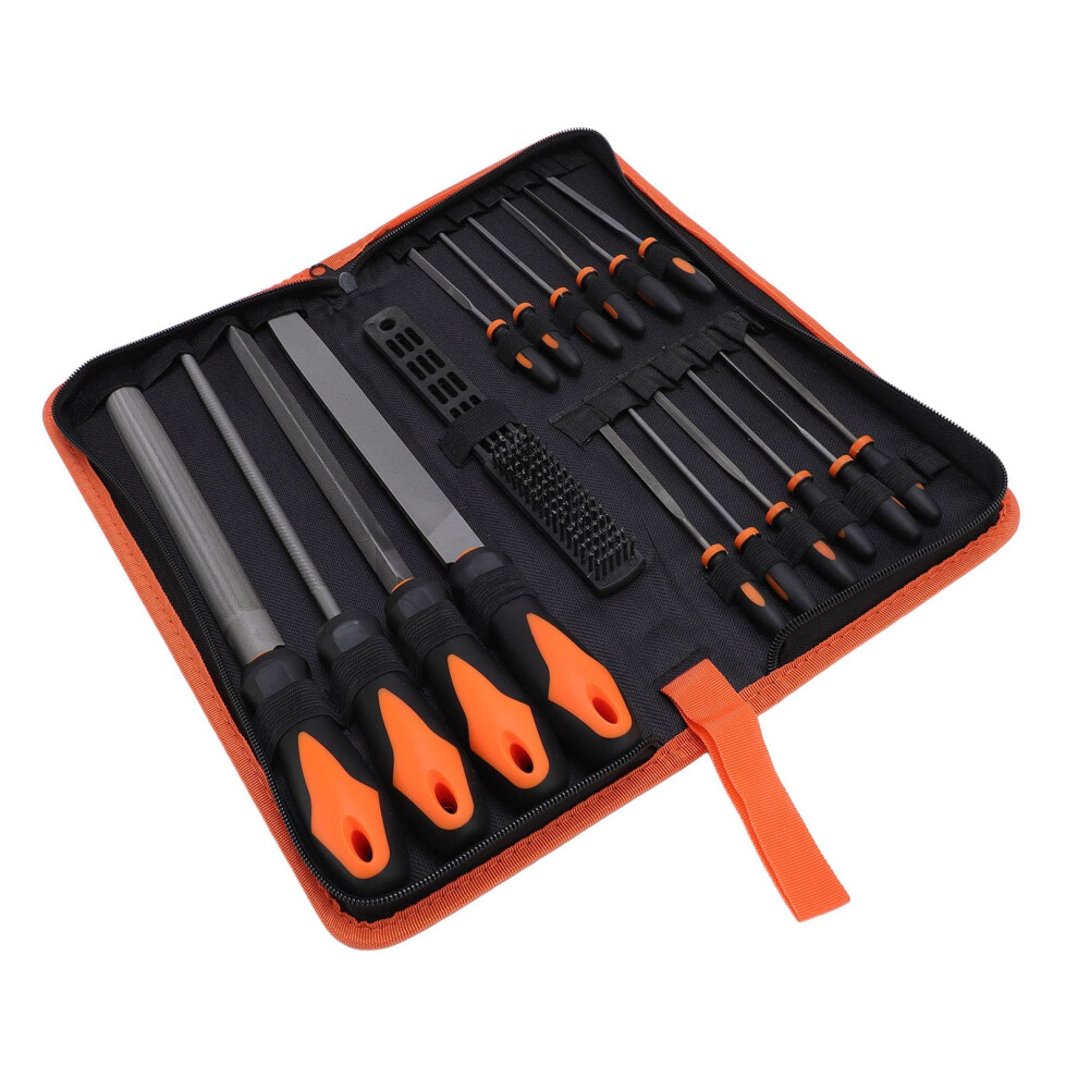 17 Pieces File Tools With Carry Case, 4 Full Length 12.3 Inch Machinist Files, 12 Metal Needle Files, File Sets For Metalworking And Woodworking 9426802535822