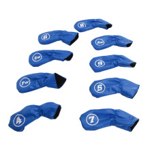 13 pièces de housses pour têtes de fer de golf imperméables en PU, pour golfeurs droitiers/gauchers, bleu