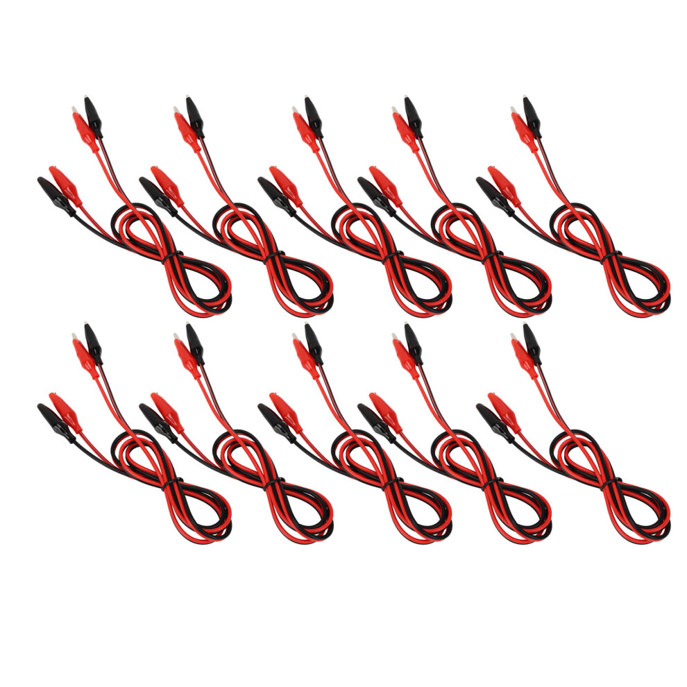 10 Pcs Alligator Clips Test Leads 0.5M Dual Ended Cabling For Labs & Diy 4201371845771