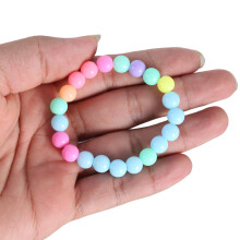 Bonbonfarbenes Perlenarmband für Kinder, bunter runder