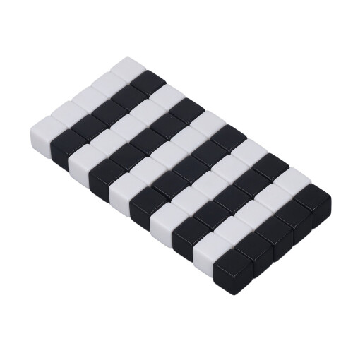 50 Pcs Square Smooth Write-On Wipe-Off Dice, 1.6cm, Half Black/White 1