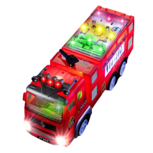 Caminhão de Bombeiros de Brinquedo para Crianças com Luzes LED, Sons de Sirene, Função Interativa de Bate-Bate, Efeitos de Luz 3D Multicoloridos