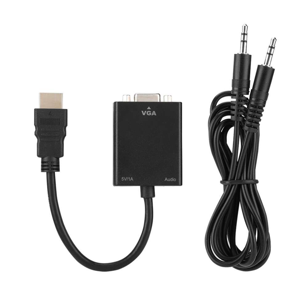 Hdmi To Vga Converter Adapter With Audio Output, Full Hd 1080P Video Converter Adapter Supports High Definition Video, Converts Digital To Analog 9433291861417