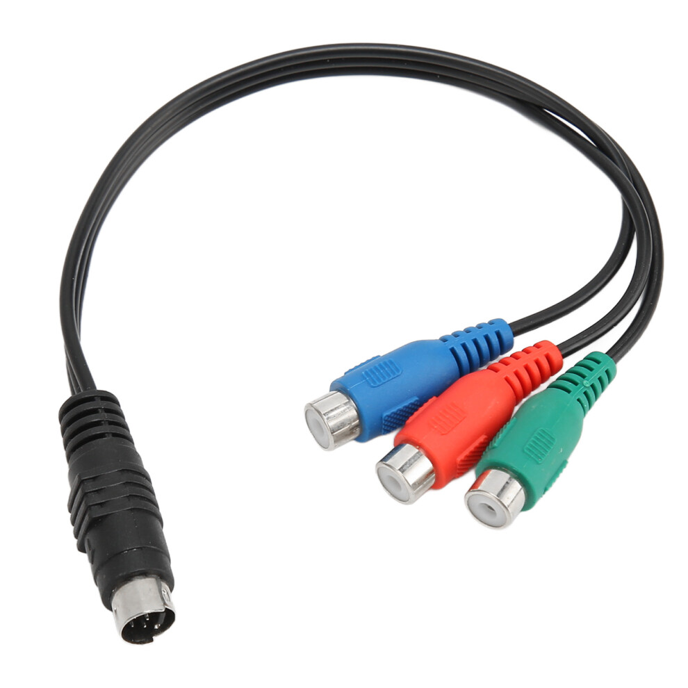 S-Video To Rca Cable, 7 Pin Male To 3Rca Female Adapter, High Accuracy S Video To Av Converter Cord For Set Top Boxes And Hdtv Connection, Plug And 9169997337955