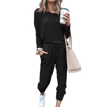 Chándal para mujer, conjunto deportivo con conjuntos de entrenamiento a juego y ropa de descanso multifuncional, tops de manga larga de tela suave y