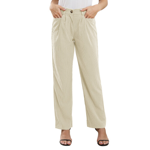 Παντελόνι Casual Wear για γυναίκες, χαλαρή εφαρμογή, ψηλόμεσο, πλισέ παντελόνι με