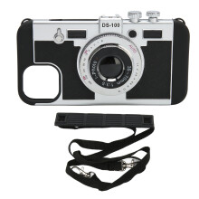 Telefoonhoesje met volledige bescherming voor iPhone 13, valbestendig ontwerp met vintage camera-uitstraling, cool en uniek 3D-design van zacht
