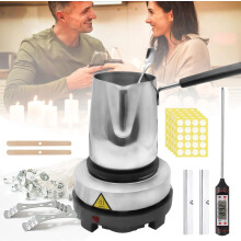 Kit de creare a lumânărilor artizanale, placă fierbinte pentru topirea rapidă a cerii, vas de turnare din oțel inoxidabil, funcții