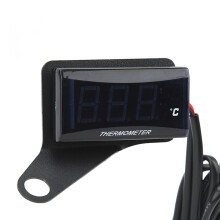 Motorbike Water Temperature Gauge DC12V LCD with 16mm Tee Slim Blue Backlight