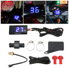 Motorrad-Wassertemperaturmesser DC12V LCD-Bildschirm mit blauer Hintergrundbeleuchtung 16 mm T-Stück