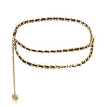 Rhinestone Waist Chain for Women, Electroplated Gold Finish Adjustable Body Jewelry with Double Layer Construction, Belly Belt for Vest Dress, Unique