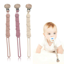 Niedlicher Schnullerclip aus Silikon, hält den Schnuller sauber, bezaubernde Leinen mit Fruchtmotiven für Babys (Jungen und Mädchen), 3er-Pack