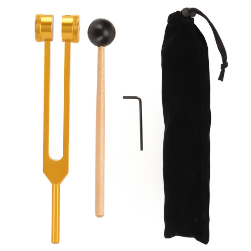 Professional 128HZ Gold Tuning Fork with Hammer for Ear Testing 1