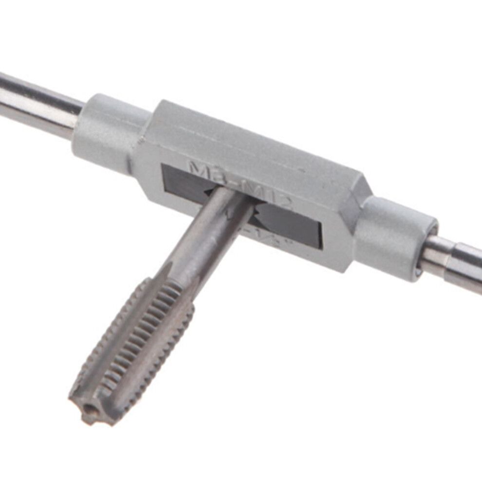 8Pcs High Speed Steel Straight Slotted Taps M3-M12 With Drift Holder 6951380868848