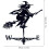 Ρετρό στυλ, Witch Weathervane για κήπο από ανοξείδωτο χάλυβα, δείκτης κατεύθυνσης καιρού, 5