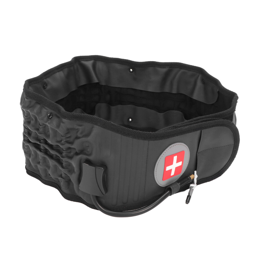 Black Inflatable Lumbar Traction Belt 115X15.5cm Back Support