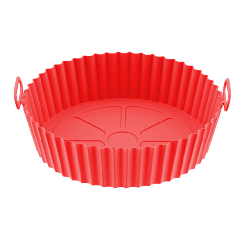 Fodera in silicone rosso tonda e spessa per friggitrici – riutilizzabile e facile da pulire 1