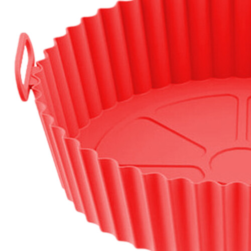 Fodera in silicone rosso tonda e spessa per friggitrici – riutilizzabile e facile da pulire 2