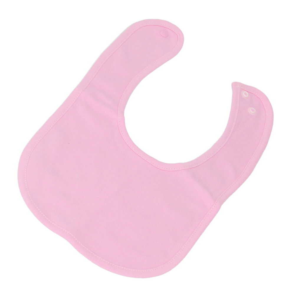 Cotton Baby Bib With Snap Fastener, Double Layer 29X18cm Pink